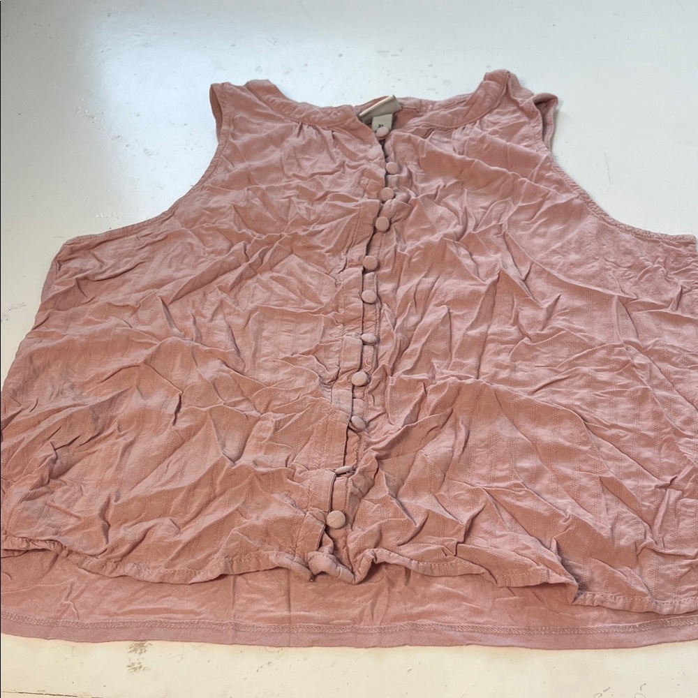 A New Day XL Pink Sleeveless Button Up Formal Tank Top